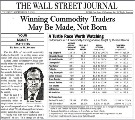 After placing an ad in The Wall Street Journal, thousands of novice traders applied but only 14 would make it through the first 